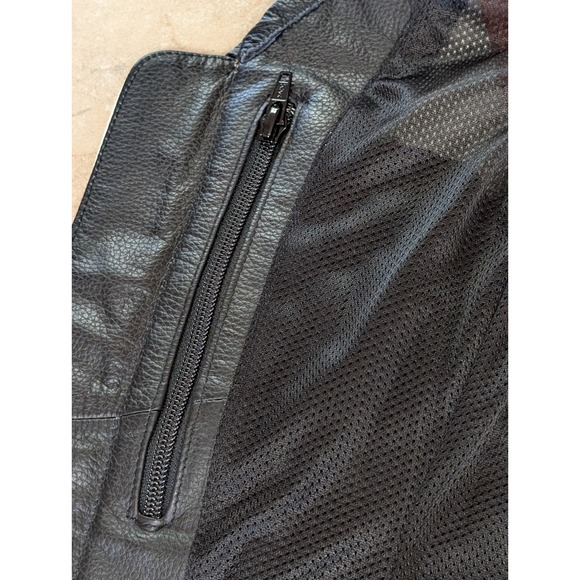 VTG Harley Davidson Women 2XL Leather Motorcycle Vest Gloves Set Black Red White - Picture 15 of 16